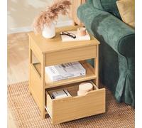 SoBuy FRG258-N Table d'appoint Table de nuit Boxspring étroite Table de téléphone Commode de nuit Armoire à dossiers Nature LHT env. 45x55x38cm