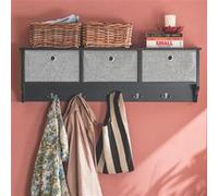 SoBuy FRG282-SCH Portemanteau Mural Étagère 3 Tiroirs Meuble d’entrée Penderie mural Noir G