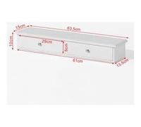 SoBuy FRG43-W Meuble d’entrée de rangement, Étagère murale 2 tiroirs Blanc