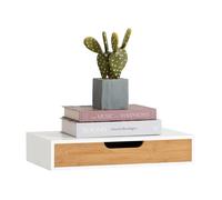 SOBUY FRG92-WN Étagère murale avec tiroir - Bois et bambou