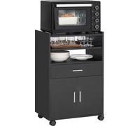 SoBuy FSB09-SCH Armoire de cuisine Chariot de cuisine Armoire à roulettes pour micro-ondes Chariot de service