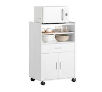 Desserte micro-onde à roulettes Meuble de rangement cuisine SoBuy® FSB09-W