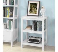 SoBuy FSB18-W Console Armoire d'entrée avec 3 étagères Table d'appoint Table de téléphone Table d'imprimante Armoire à micro-ondes Blanc LHT env : 60x80x40cm