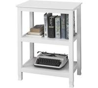 SoBuy® FSB18-W Table Console Table de Présentation Bout de Canapé Table dAppoint avec 2 Étagères de Rangement Blanc Blanc G