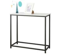 Sobuy Fsb29-Sch Table Console Table D'appoint Bout De Canapé Table D'entrée Effet Marbre Cadre Et 4 Pieds En Fer Haute Qualité ¿ L80cm X P30cm X H75cm - Noir Noir