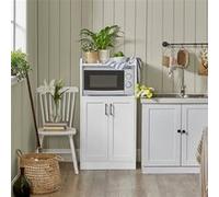 SoBuy FSB47-W Desserte Micro-ondes, Placard 2 portes, 1 Compartiment Ouvert avec Blanc G