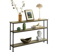 SoBuy FSB49-PZ Table console table d'entrée commode commode table d'appoint avec 3 compartiments de rangement - L120 x P20 x H77cm, structure en fer, style industriel