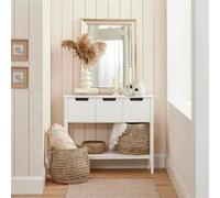 SoBuy FSB51-W Table Console, Table d’Entrée, Bout de Canapé avec 3 tiroirs et 1 étagère, Blanc G