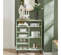 SoBuy FSB61-GR Meuble d'entrée, Meuble à Chaussures, Buffet avec Porte Coulissante en Vert G