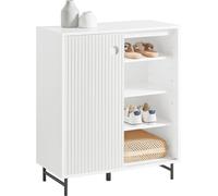 SoBuy Meuble de Rangement Buffet Commode - Armoire à Chaussures à 2 Portes Coulissantes, Étagères Réglables, Meuble Cuisine Design Moderne - Entrée Salon Cuisine - 70x37x87cm Blanc FSB62-W