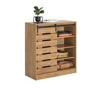 SoBuy FSB65-N Commode avec Porte de Grange coulissante - 80x35x89 cm
