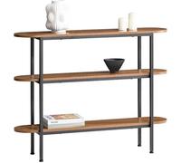 SoBuy FSB67-WS Table Console Bout de Canapé Table d'Appoint Réglable en Hauteur Table d’Entrée Buffet avec 2 Compartiments Étagères Blanc G