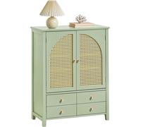 SoBuy FSB72-GR Armoire à chaussures Armoire de cuisine Sideboard avec portes grillagées Armoire Buffet Armoire de rangement Commode verte LHT env. : 70x90x34cm
