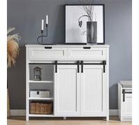 SoBuy FSB74-W Buffet Bahut, Commode Armoire de Rangement Meuble de Rangement avec 2 Portes Blanc G