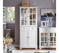 SoBuy FSB76-W Armoire de cuisine Armoire haute Armoire de rangement Armoire de salle de bain Buffet Commode Blanc