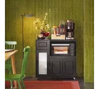 SoBuy FSB78-SCH Meuble Micro-Ondes Buffet Commode sur roulettes Armoire de Cuisine Noir G