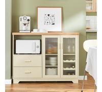 FSB81-MI Buffet Placard de Cuisine avec 2 Portes vitrées Meuble Micro-Ondes Armoire