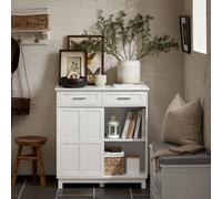 SoBuy FSB84-W Armoire à chaussures Buffet Armoire de cuisine Sideboard Armoire de salon Rangement Commode Blanc