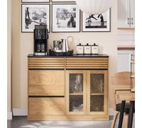 SoBuy FSB99-N Buffet Commode Armoire de cuisine Armoire d'entrée Armoire d'appoint Buffet bas Armoire TV Micro-ondes Vintage LHT env. 112x89x40cm