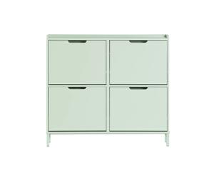 SoBuy FSR100 étagère à chaussures à 4 rabats 8 étagères surface armoire à chaussures commode à chaussures étroite étagère à chaussures vert clair