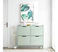 FSR100-GR Meuble à Chaussures Armoire Commode à 4 abattants Meuble d'entrée Coffre Rangement pour Chaussures - Vert