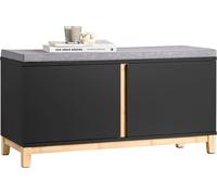 SoBuy FSR117-SCH Banc de chaussures avec assise Banc de vestiaire Banc avec espace de rangement Banc d'entrée Coffre à chaussures Siège commode Armoire à chaussures Noir