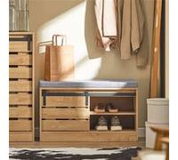SoBuy Meuble de rangement à chaussures FSR120-N – porte de grange coulissante 80x35x48 cm
