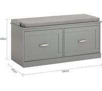 Sobuy Fsr131-Hg Banc À Chaussures Avec Assise Et Assise Avec Espace De Rangement Pour Chaussures, Étagère À Chaussures Étroite 98 X 49 X 37 Cm Multicolore
