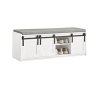 SoBuy FSR133-W �tagÚre à Chaussures, Meuble à Chaussures, Meuble d'entrée Coffre Rangement pour Chaussures avec Porte de Grange Coulissante