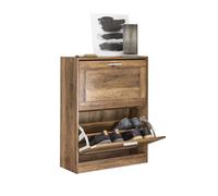 SoBuy FSR137-F Meuble à Chaussures avec 2 Abattants - 60x23x79, Bois foncé