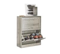 SoBuy FSR137-HG Meuble à Chaussures avec 2 Abattants- 60x23x79, Gris, Effet Bois