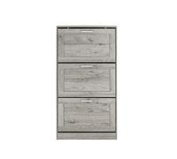 Sobuy Fsr137-L-Hg Meuble À Chaussures Armoire À Chaussures Meuble De Rangement À Chaussures Avec 3 Abattants Pour Entrée Couloir Gris
