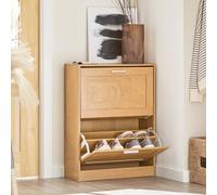 SoBuy FSR137-N Meuble à Chaussures avec 2 Abattants - 60x23x79, Bois Clair
