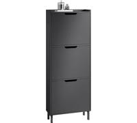 SoBuy FSR151-H-SCH Meuble à Chaussures Meuble de Rangement à Chaussures avec 3 Abattants Armoire à Chaussures Meuble d'Entrée Noir G