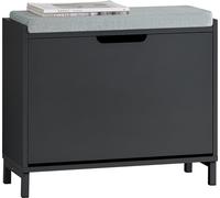 SoBuy FSR151-K-SCH Boite à chaussures avec 1 abattant Armoire à chaussures étroite Etagère à chaussures avec 2 étagères Commode à chaussures Rangement à chaussures Noir LHT env. 60x52x24cm