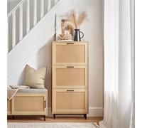 FSR155-N Meuble à Chaussures, Armoire à Chaussures, Commode à Chaussures avec 3 Abattants, Meuble de Rangement à Chaussures