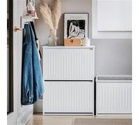 SoBuy FSR165-K-W Meuble à Chaussures Meuble d'entrée Meuble de Rangement à Chaussures Blanc G