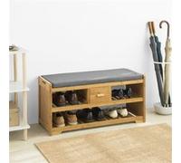 SoBuy FSR75-N Étagère à Chaussures avec tiroir, Banquette Siège pour chausser Bambou G