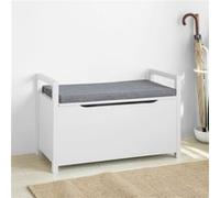 Sobuy Banc De Rangement Meuble Bas Entrée Avec Coussin Rembourré, Rangement Jouets Pour Enfants, Fsr76-W Multicolore