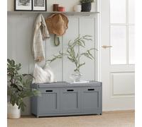 SoBuy FSR80-SG Commode d'assise Banc avec espace de rangement Banc à chaussures avec coussin d'assise Coffre à chaussures
