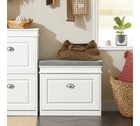 SoBuy FSR82-K Armoire à chaussures avec rabat Banc à chaussures avec coussin de siège Commode à chaussures Banc BHT environ: 60x51x24cm BLANC