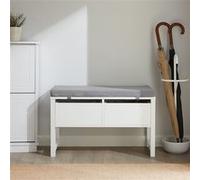 SoBuy FSR88-W Banc de Rangement avec Coussin Rembourré Meuble Bas Entrée Commode à Chaussure Banquette Confortable avec 2 Tiroirs