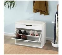 Sobuy® fsr95-w banc à chaussures meuble chaussures commode à chaussures meuble d’entrée 1 abattant avec assise G