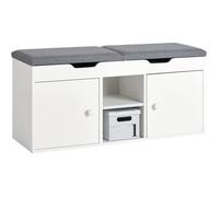 SoBuy FSR96-W Banc à Chaussures Meuble Entrée Meuble Chaussures Commode à Chaussures avec Coussin Rembourré