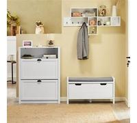 SoBuy FSR97-W Banc à Chaussures Meuble Entrée Meuble Chaussures Commode à Chaussures avec Blanc G