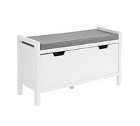 SoBuy FSR97-W Meuble à chaussures Banc avec 1 porte pour ranger et organiser Meuble à chaussures avec coussin rembourré 91 x 30 x 50 cm ES