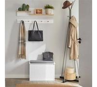 SoBuy FSR98-W Banc à Chaussures Meuble à Chaussures avec Assise Coussin Rembourré et Blanc G