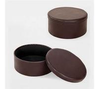 Sobuy® Fss67-Br Cube Pouf Coffre De Rangement Rond En Pu Cuir - Café Marron