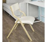 SoBuy® FST40-W Chaise pliante en bois avec assise rembourrée, Chaise pliable pour Cuisine, Bureau, etc. Blanc