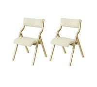 SoBuy FST40-Wx2 Lot de 2 Chaises en Bois pliante Beige 48 x 58 x 78 cm